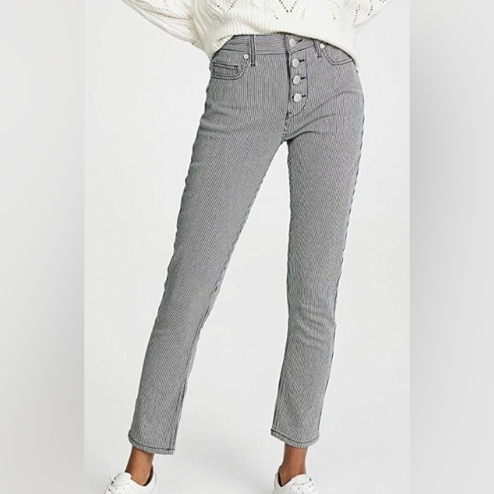 Joie Aerindis Cadet Stripe Skinny Button Fly Jeans Size 27